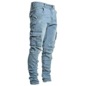 Men's Multi-Pocket Denim Cargo Pants