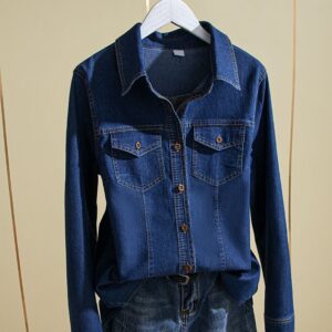 Classic Dark Wash Denim Work Shirt