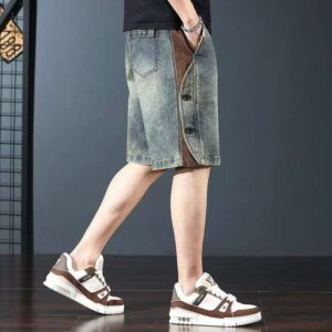 Monogram Patterned Denim Shorts