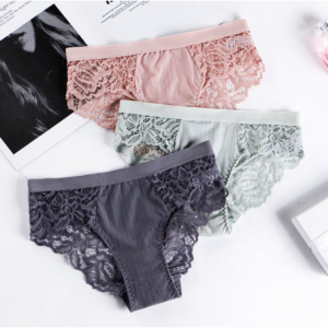 Women's Lace Bikini Briefs & Bralette Set