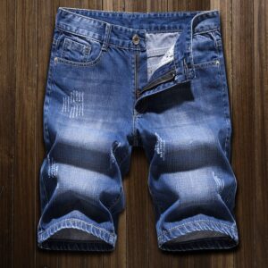 Heavy Wash Distressed Denim Shorts