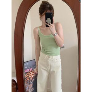 Women's Slim Crop Top & High-Waist Wide-Leg Pants
